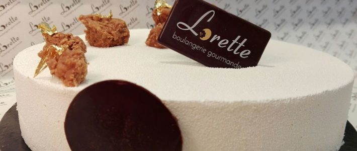 NUAGE de Lorette, entremets vanille, biscuit spéculoos et filet de caramel