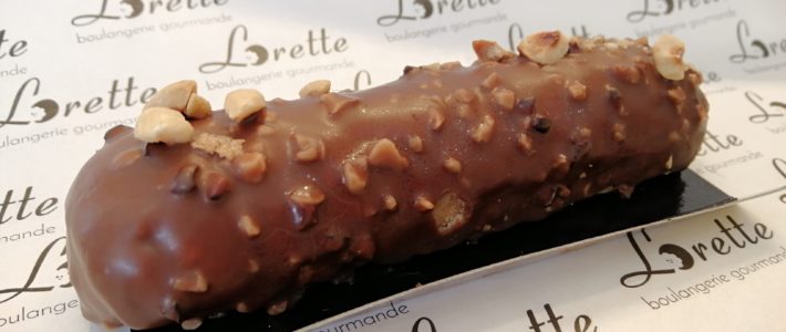 Eclair noisettes et chocolat de Lorette