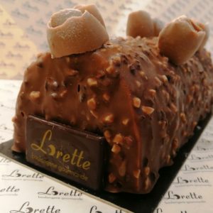 Bûche toute chocolat de Lorette, boulangerie à Paris
