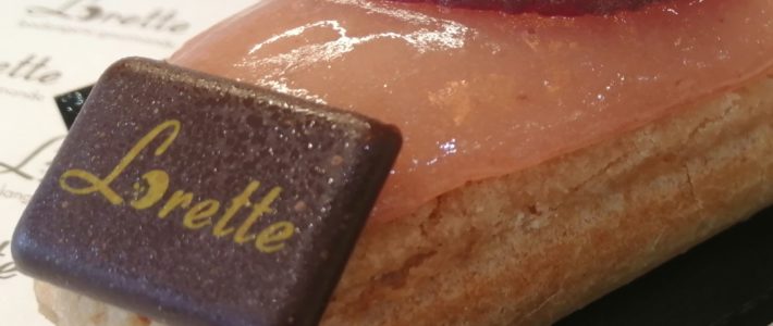 Eclair à la pêche de Lorette, boulangerie artisanale à Paris
