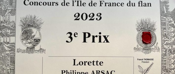 Remise du 3e prix du Meilleur flan d'Ile de France en 2023